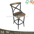 american vintage antique french style cross back bar chair stool, metal iron frame bar chair, cross back bar chair